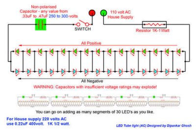 Circuito para Lâmpada de Led tipo Tubular