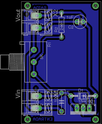 Fonte módulo lm317 - placa de circuito impresso com componentes