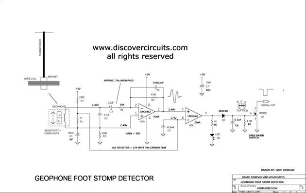 Detector de passos e vibrações Geofone