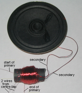 Transformador de áudio caseiro