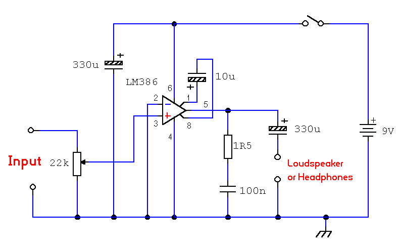 Amplificador de Bancada usando LM386