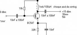 Amplificador de RF usando BC547
