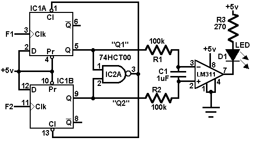 Circuito Comparador de Frequência com LED