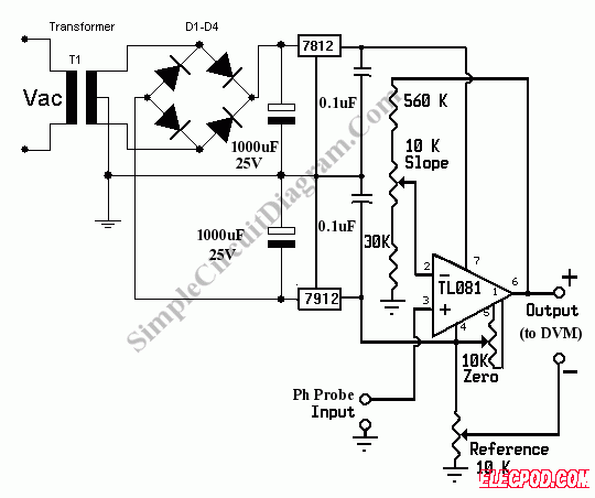 Circuito Medidor de pH para Multimetro Digital