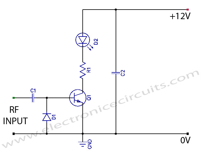 Circuito Simples de indicação de Saída de RF para Transmissores