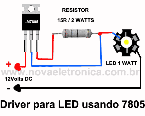 Driver de LED usando 7805