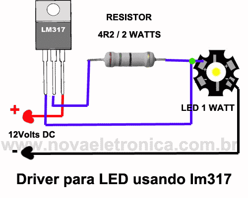 Driver para LED Usando o LM317