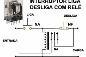 Circuito Interruptor liga desliga usando Relé