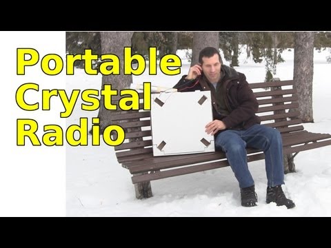 Rádio Cristal Portátil usando Caixa Pizza