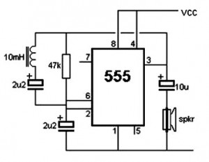 Simples Circuito Detector de Metal com IC 555