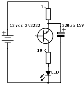 Simples e barato pisca-pisca de LED com um transistor