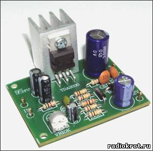 amplificador de áudio TDA2030 montado
