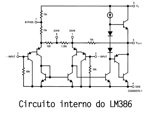 circuito interno equivalente ao lm386