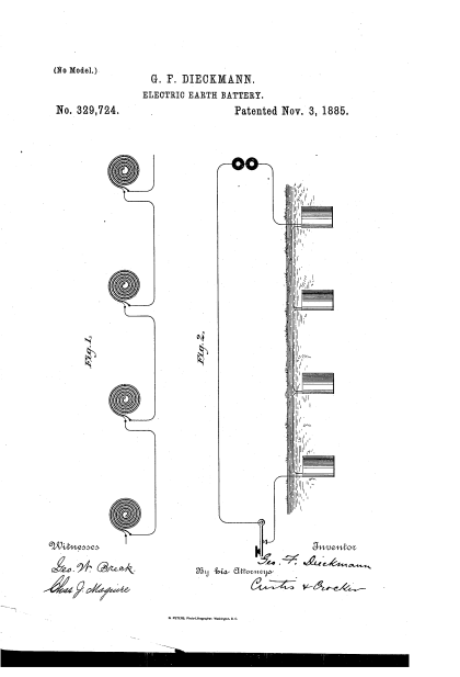Patente da bateria de terra de George Dieckmann - Via