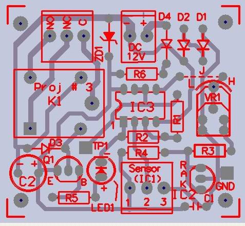Placa do circuito impresso do termostato